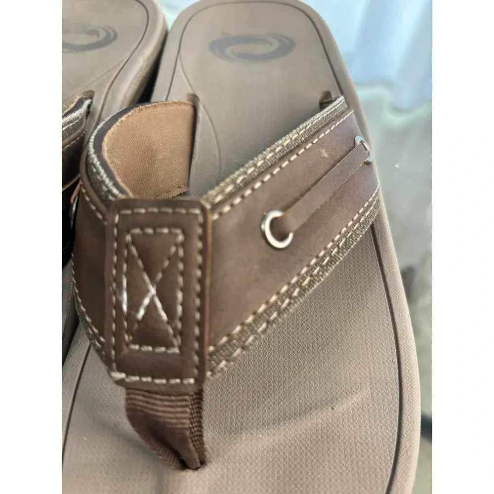 Orthofeet Men's Brown Comfort Orthopedic Flip Flop Sandals Size 7